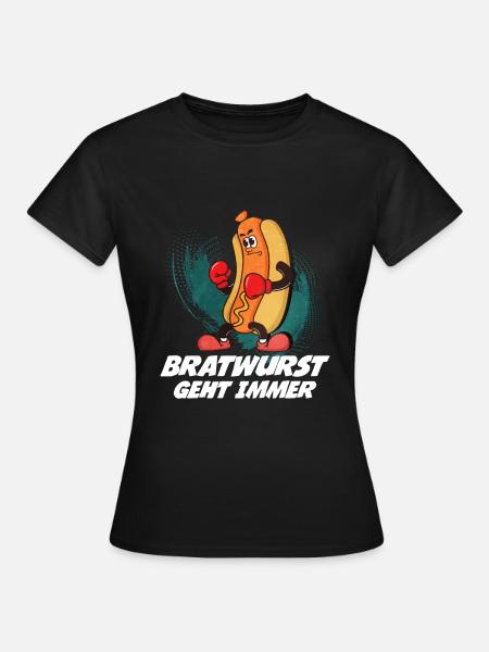 Bratwurst als Geschenk - Frauen T-Shirt - Schwarz