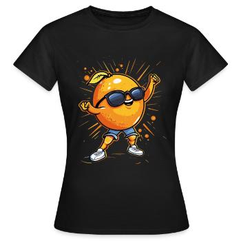 Orange - Frauen T-Shirt - Schwarz - Vorne - AI Model Female 172 dark (172cm)