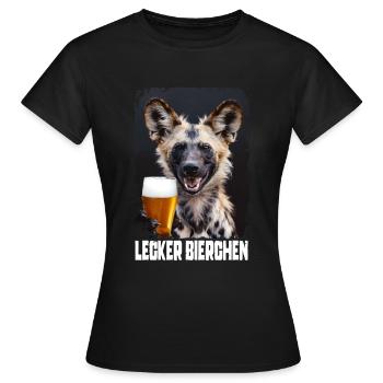 Delicious Beer African Wild Dog - Women's T-Shirt - black - Front - AI Model Female 172 dark (172cm)