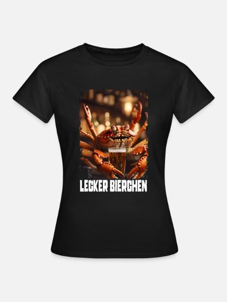 Lecker Bierchen Krabbe - Frauen T-Shirt - Schwarz