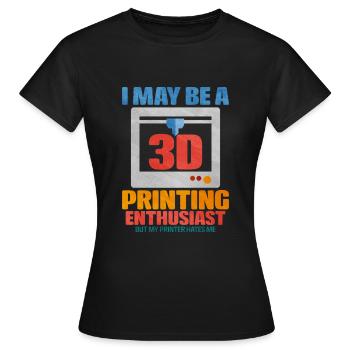 3D Printing - Women's T-Shirt - black - Front - AI Model Female 172 dark (172cm)