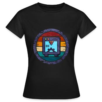 3D Printing - Women's T-Shirt - black - Front - AI Model Female 172 dark (172cm)