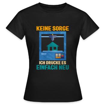 3D Printing - Women's T-Shirt - black - Front - AI Model Female 172 dark (172cm)