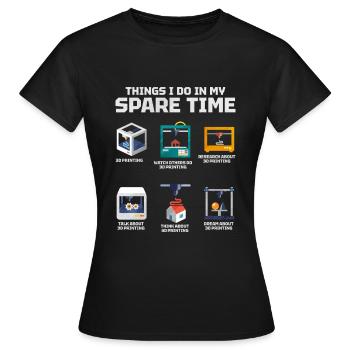 3D Printing - Women's T-Shirt - black - Front - AI Model Female 172 dark (172cm)