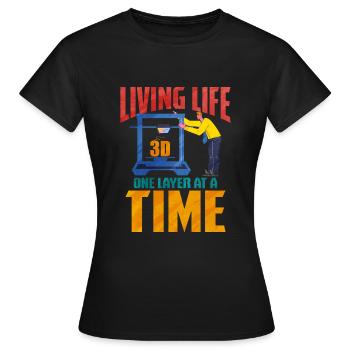 3D Printing - Women's T-Shirt - black - Front - AI Model Female 172 dark (172cm)