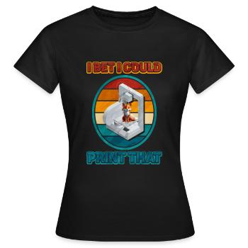 3D Printing - Women's T-Shirt - black - Front - AI Model Female 172 dark (172cm)