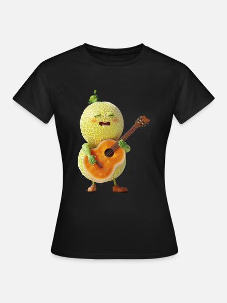 Honigmelone Gitarre - Frauen T-Shirt - Schwarz