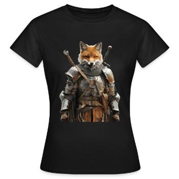 Fox Knight Moyen Âge - T-shirt Femme - noir - Devant - AI Model Female 172 dark (172cm)