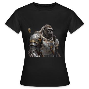 Gorilla Knight Médiéval - T-shirt Femme - noir - Devant - AI Model Female 172 dark (172cm)