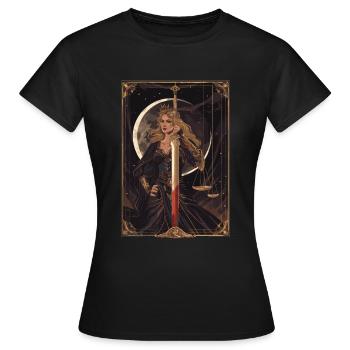 Gerechtigkeit Tarot - Frauen T-Shirt - Schwarz - Vorne - AI Model Female 172 dark (172cm)