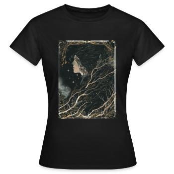 Der Traumweber Tarot - Frauen T-Shirt - Schwarz - Vorne - AI Model Female 172 dark (172cm)