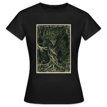 Der Waldwächter Tarot - Frauen T-Shirt - Schwarz - Vorne - AI Model Female 172 dark (172cm)