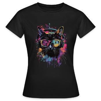 Black cat - Women's T-Shirt - black - Front - AI Model Female 172 dark (172cm)