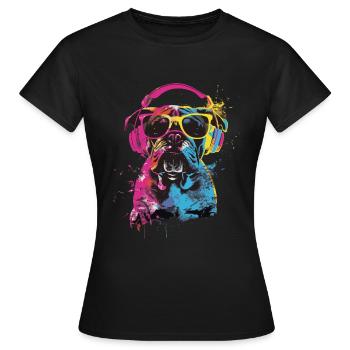 Bulldog - Frauen T-Shirt - Schwarz - Vorne - AI Model Female 172 dark (172cm)