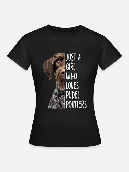 Pudelpointer Girl Geschenk - Frauen T-Shirt - Schwarz