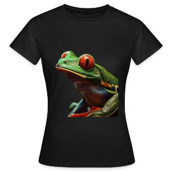 Red-eyed Tree Frog - Women's T-Shirt - black - Front - AI Model Female 172 dark (172cm)