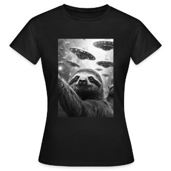 OVNI Selfie paresseux - T-shirt Femme - noir - Devant - AI Model Female 172 dark (172cm)