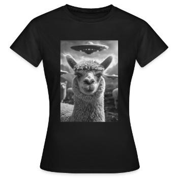 Ovni Selfie Alpaga - T-shirt Femme - noir - Devant - AI Model Female 172 dark (172cm)