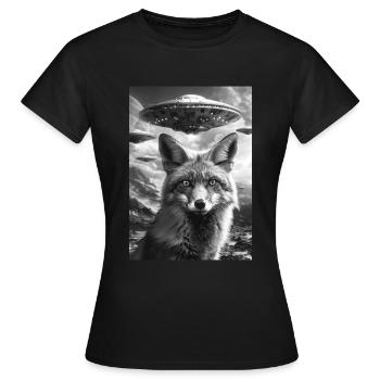 Ovni Selfie Renard - T-shirt Femme - noir - Devant - AI Model Female 172 dark (172cm)