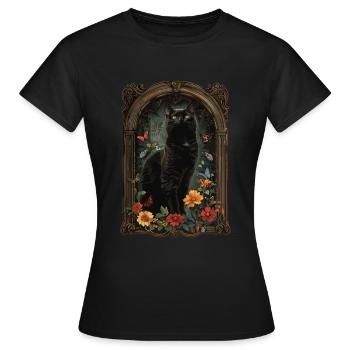 Chat de Bombay - T-shirt Femme - noir - Devant - AI Model Female 172 dark (172cm)