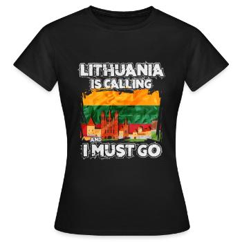 Lituanie - T-shirt Femme - noir - Devant - AI Model Female 172 dark (172cm)