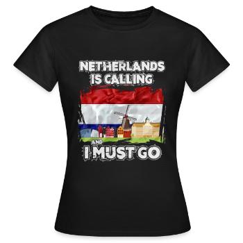Netherlands - Women's T-Shirt - black - Front - AI Model Female 172 dark (172cm)