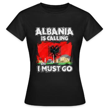 Albanie - T-shirt Femme - noir - Devant - AI Model Female 172 dark (172cm)