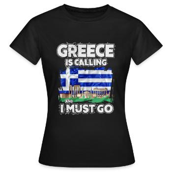 Greece - Women's T-Shirt - black - Front - AI Model Female 172 dark (172cm)