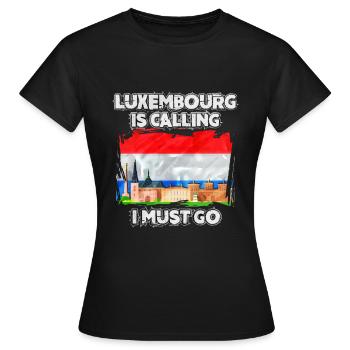 Luxembourg - T-shirt Femme - noir - Devant - AI Model Female 172 dark (172cm)