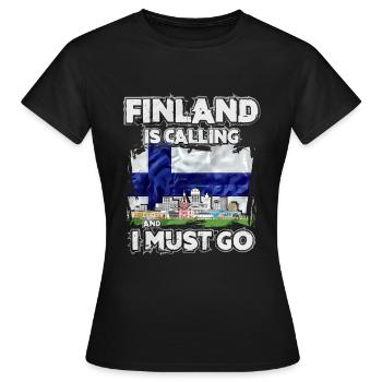 Finland - Women's T-Shirt - black - Front - AI Model Female 172 dark (172cm)