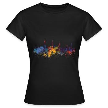 Neustadt an der Weinstraße - T-shirt Femme - noir - Devant - AI Model Female 172 dark (172cm)