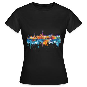 Radolfzell au bord du lac de Constance - T-shirt Femme - noir - Devant - AI Model Female 172 dark (172cm)
