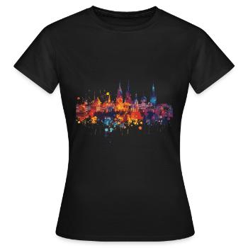 Sarrebruck - T-shirt Femme - noir - Devant - AI Model Female 172 dark (172cm)
