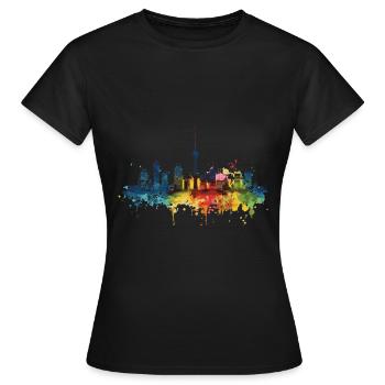 Springe - Frauen T-Shirt - Schwarz - Vorne - AI Model Female 172 dark (172cm)