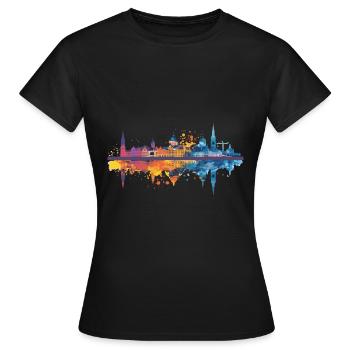 Stralsund - Frauen T-Shirt - Schwarz - Vorne - AI Model Female 172 dark (172cm)