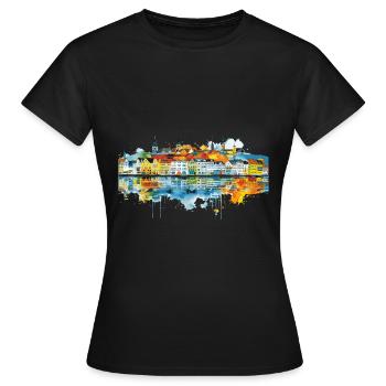 Bingen am Rhein - Frauen T-Shirt - Schwarz - Vorne - AI Model Female 172 dark (172cm)