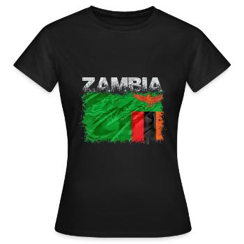 Sambia - Frauen T-Shirt - Schwarz - Vorne - AI Model Female 172 dark (172cm)