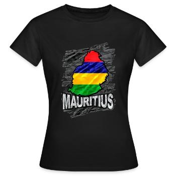 Mauritius - Frauen T-Shirt - Schwarz - Vorne - AI Model Female 172 dark (172cm)