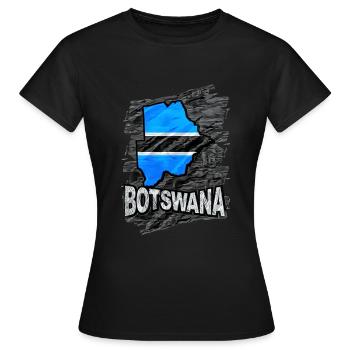 Botswana - Frauen T-Shirt - Schwarz - Vorne - AI Model Female 172 dark (172cm)