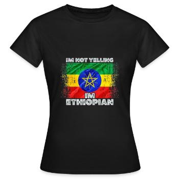 Ethiopia - Women's T-Shirt - black - Front - AI Model Female 172 dark (172cm)