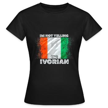Côte d’Ivoire - T-shirt Femme - noir - Devant - AI Model Female 172 dark (172cm)