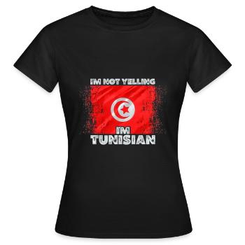 Tunisie - T-shirt Femme - noir - Devant - AI Model Female 172 dark (172cm)