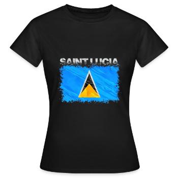 Sainte-Lucie - T-shirt Femme - noir - Devant - AI Model Female 172 dark (172cm)