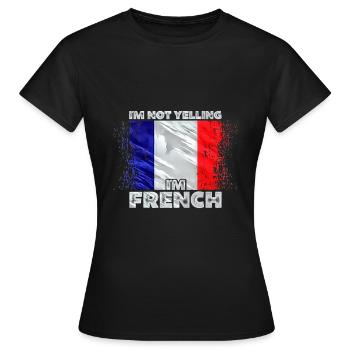 France - T-shirt Femme - noir - Devant - AI Model Female 172 dark (172cm)