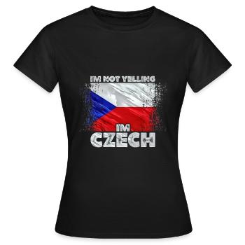 Tchéquie - T-shirt Femme - noir - Devant - AI Model Female 172 dark (172cm)