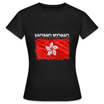 Hong Kong - T-shirt Femme - noir - Devant - AI Model Female 172 dark (172cm)