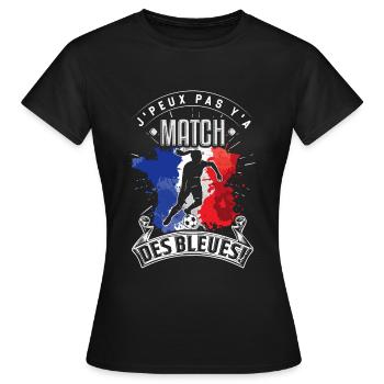 Les Bleues Fußballer. Französische Frauen-Nationalmannschaft - Frauen T-Shirt - Schwarz - Vorne - AI Model Female 172 dark (172cm)