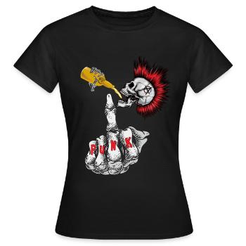 PUNK - Frauen T-Shirt - Schwarz - Vorne - AI Model Female 172 dark (172cm)