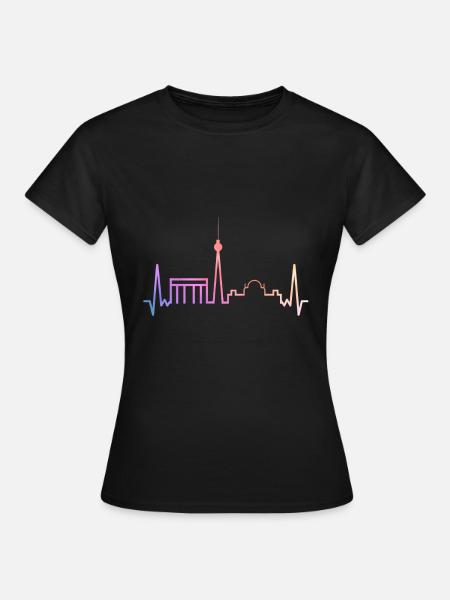 Berliner Skyline - Frauen T-Shirt - Schwarz