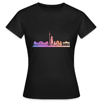Berlin skyline Berlin capital - Women's T-Shirt - black - Front - AI Model Female 172 dark (172cm)